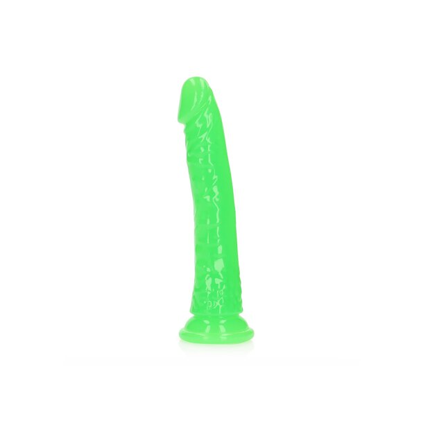Slim Realistic Dildo with Suction Cup - Glow in the Dark - 22 cm