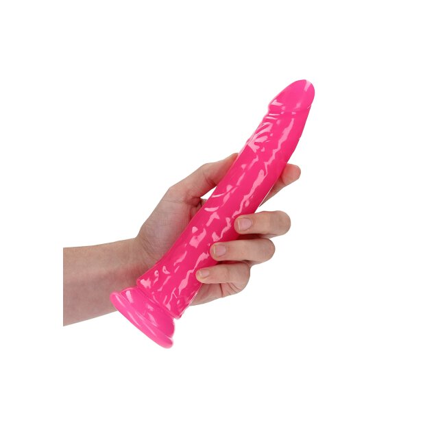 Slim Realistic Dildo with Suction Cup - Glow in the Dark - 25 cm