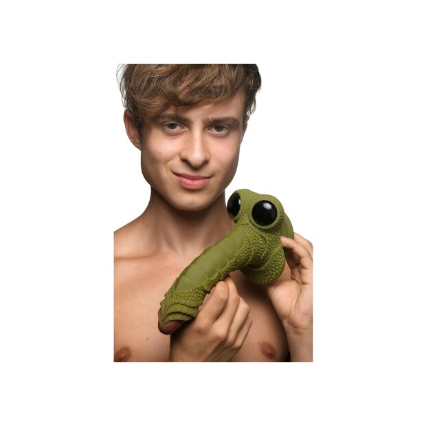Swamp Monster Scaly Silicone Dildo Black 24 cm