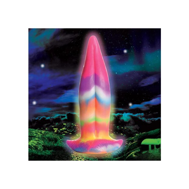 Unicorn Tongue Glow in the Dark Silicone Dildo Rainbow 21,3 cm