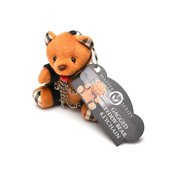 Master Series Gagged Teddy Bear Keychain Brown