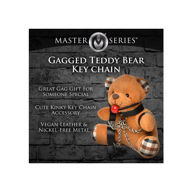 Master Series Gagged Teddy Bear Keychain Brown