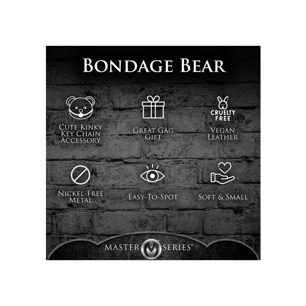 Master Series Gagged Teddy Bear Keychain Brown