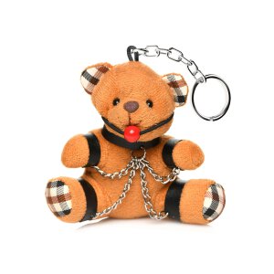 Gagged Teddy Bear Keychain Brown