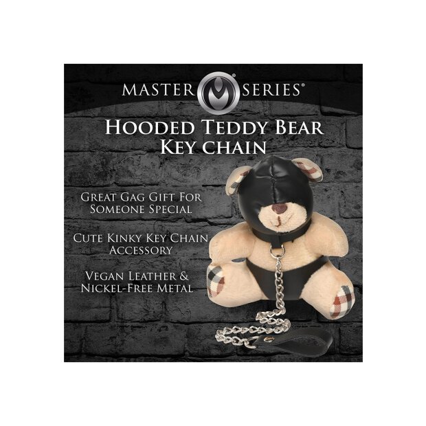Master Series Hooded Teddy Bear Keychain Tan