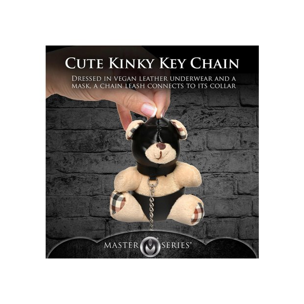 Master Series Hooded Teddy Bear Keychain Tan