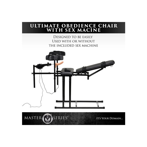 Master Series MS Obedience Chair with Sex Machine Black