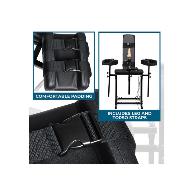 Master Series MS Obedience Chair with Sex Machine Black