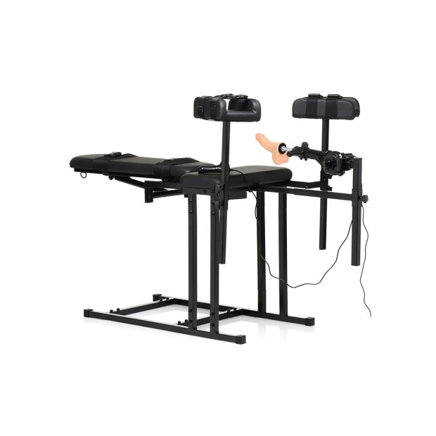 Master Series MS Obedience Chair with Sex Machine Black