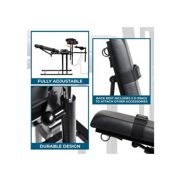 Master Series MS Obedience Chair with Sex Machine Black