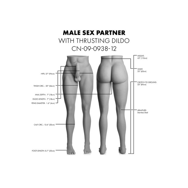 XR Brands Male sex doll with vibrating dildo