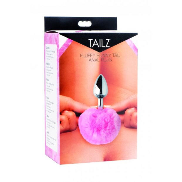 XR Brands Flauschiger Hasenschwanz Anal Plug  2,5 cm rosa