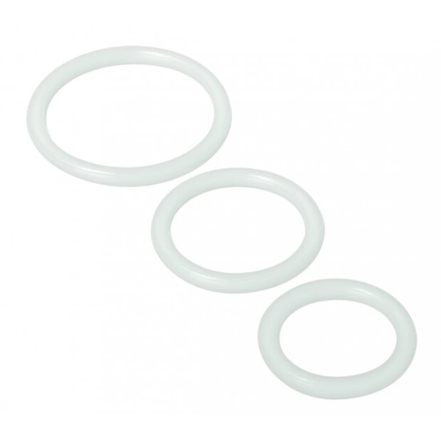 XR Brands Trinity For Men Penis Rings Set Of 3 Silicone Clear
