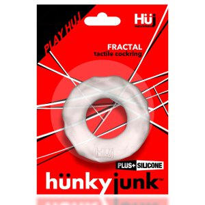 Hünkyjunk Fractal Tactile Silicone Cockring Clear Ice