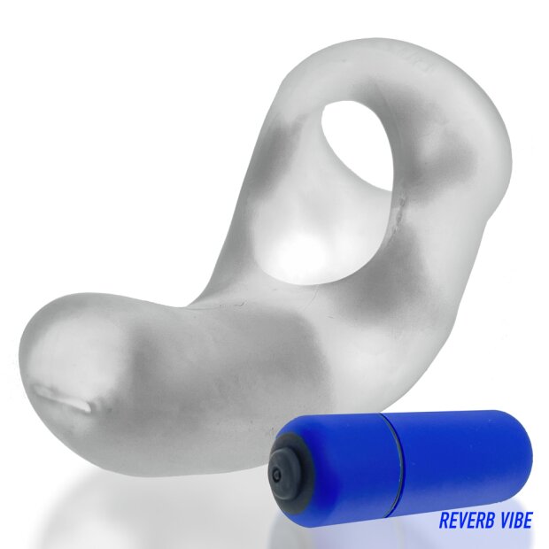 Hünkyjunk Buzzfuck Sling mit Taint Vibe Vibrating Cock Sling Clear Ice