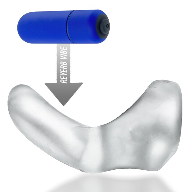 Hünkyjunk Buzzfuck Sling mit Taint Vibe Vibrating Cock Sling Clear Ice