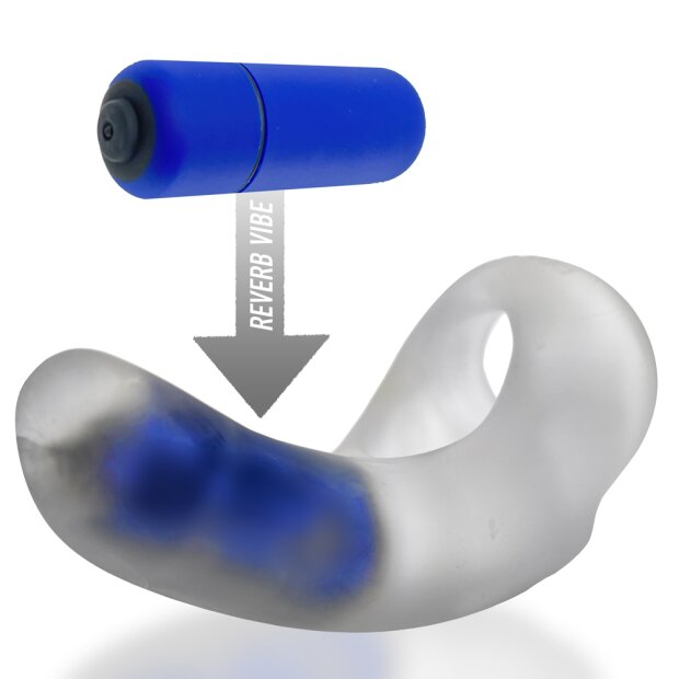 Hünkyjunk Buzzfuck Sling mit Taint Vibe Vibrating Cock Sling Clear Ice