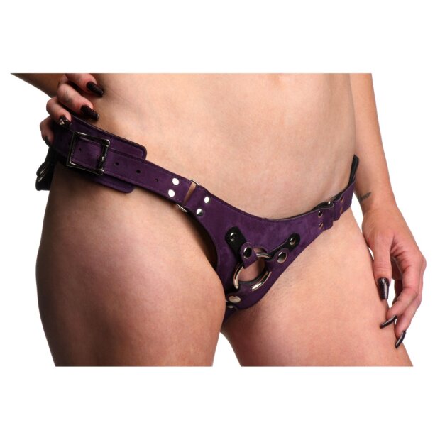 XR Brands Bodice Deluxe Leather Corset Harness Purple