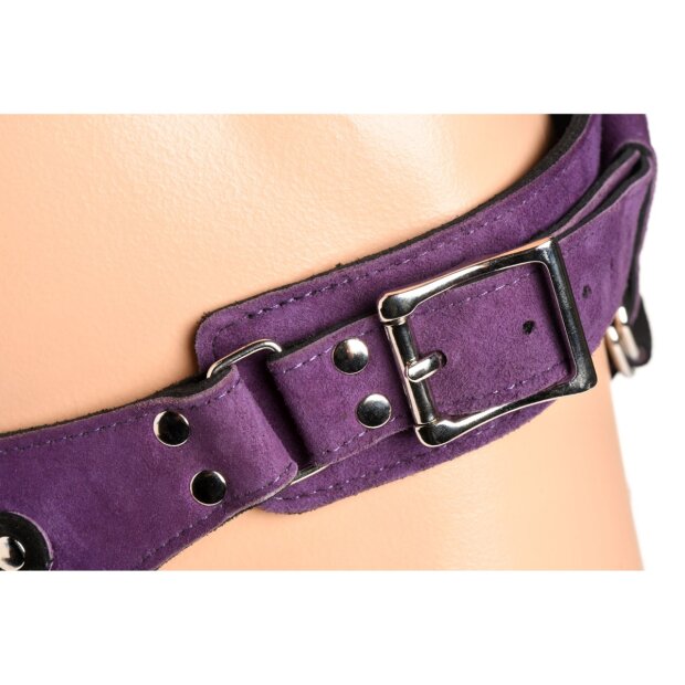 XR Brands Bodice Deluxe Leather Corset Harness Purple