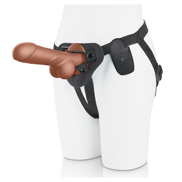 Pegasus - 8” Remote Control Realistic Silicone Dildo with Balls and Harness