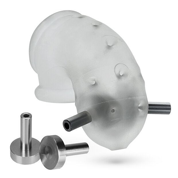 Oxballs Airlock Electro Air-Lite Vented Chastity Clear Ice