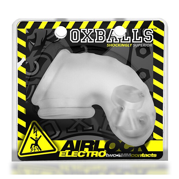 Oxballs Airlock Electro Air-Lite Vented Chastity Clear Ice