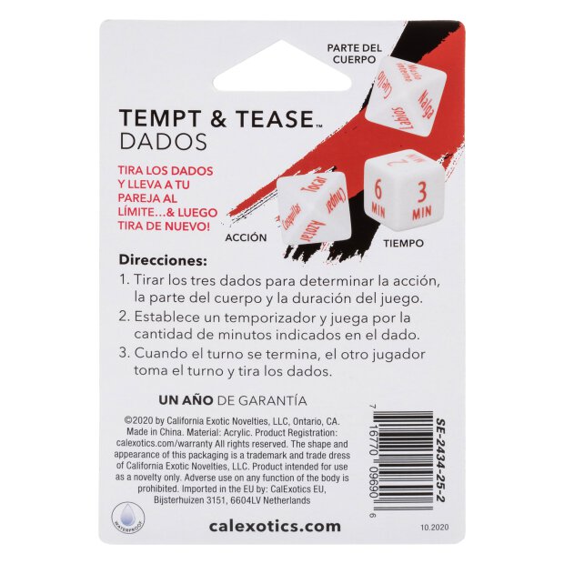 Tempt & Tease Dados - ESPANOL