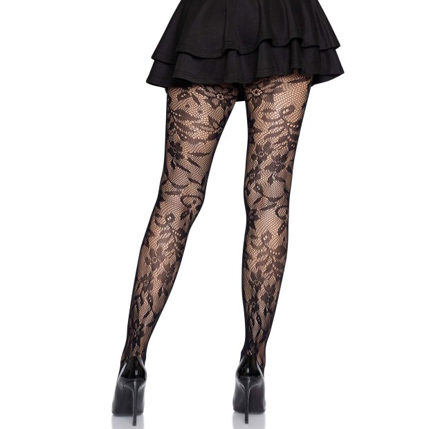 Seamless Floral Lace Tights OS