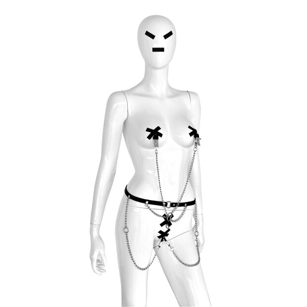 Leather Hip Belt and Rings with 4 Clamps