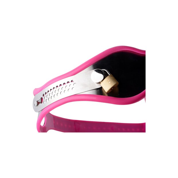 Master Series Stainless Steel Adjustable Female Chastity Belt Pink