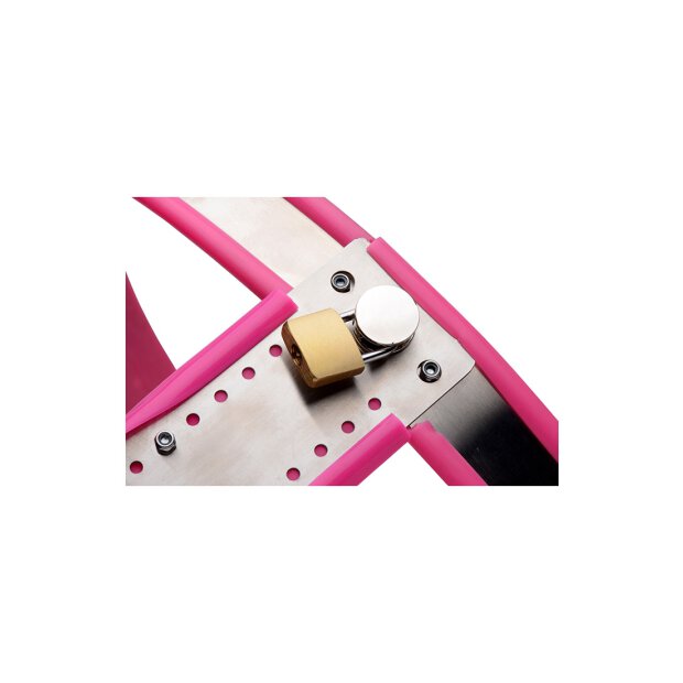 Master Series Stainless Steel Adjustable Female Chastity Belt Pink