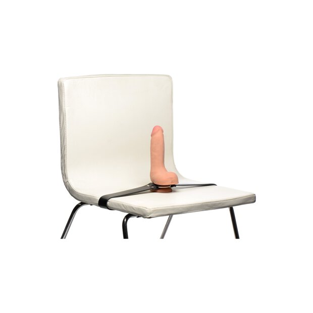 XR Brands leather strap dildo strap for chairs black