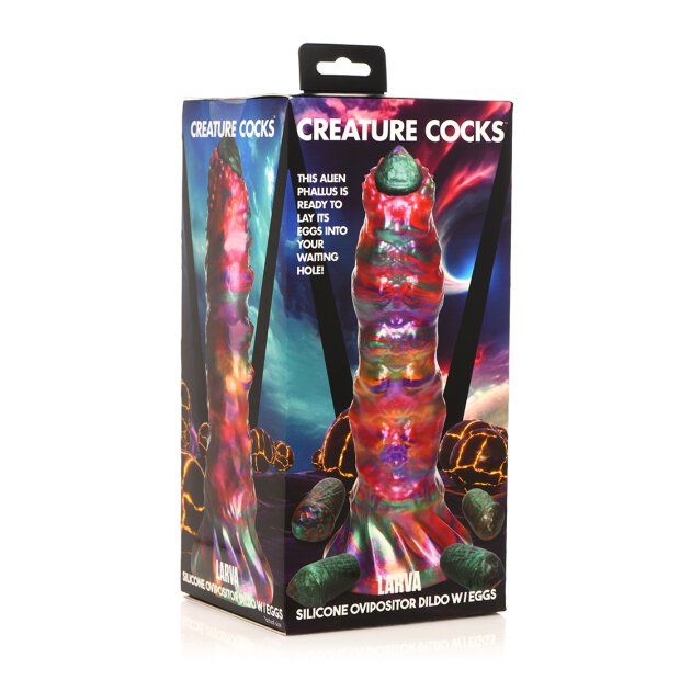 Larva Silicone Ovipositor Dildo with Eggs 22,9 cm