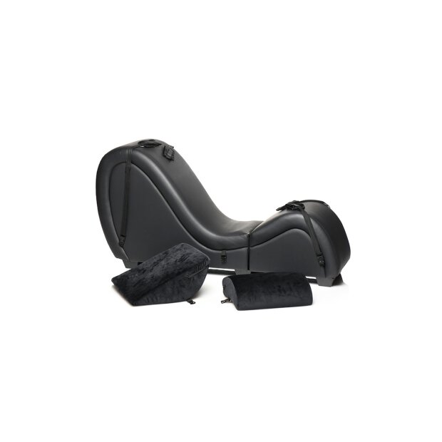 Kinky Sex Chaise with Love Pillows Black