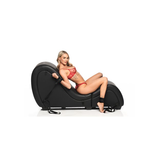 Kinky Sex Chaise with Love Pillows Black