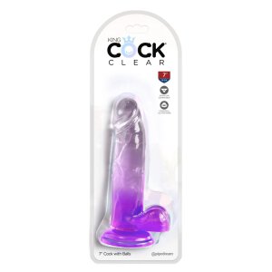 KingCockClear 7 w balls purple 20,3 cm