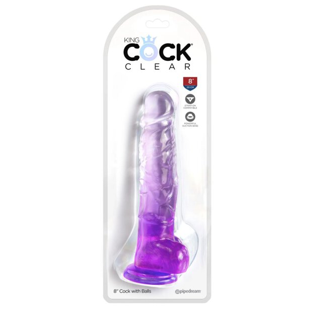 KingCockClear 8 w balls Purple 22,2 cm