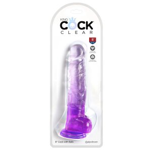 KingCockClear 8 w balls Purple 22,2 cm