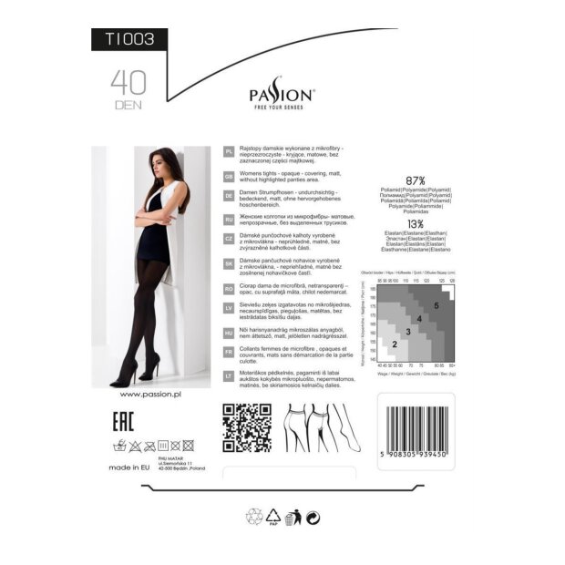 Passion Strumpfhose schwarz 40 DEN