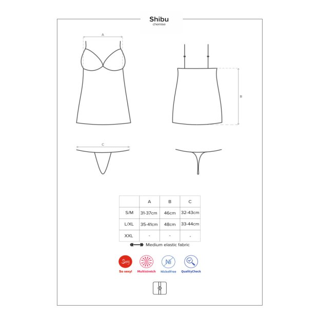 Obsessive Shibu chemise & thong black