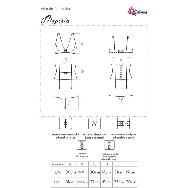 LivCo Corsetti Fashion Mepiria 3pcs set black