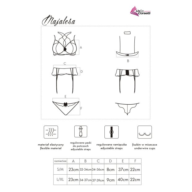 LivCo Corsetti Fashion Majalesa 3pcs set black