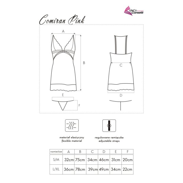 LivCo Corsetti Fashion Comiran chemise pink