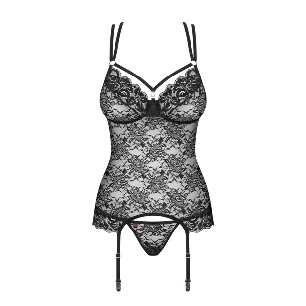 Obsessive corset & thong black