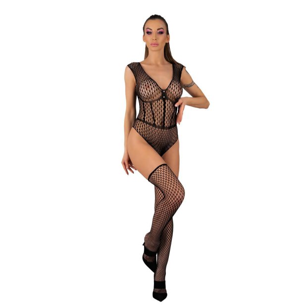LivCo Corsetti Fashion Desdemona teddy black with stockings
