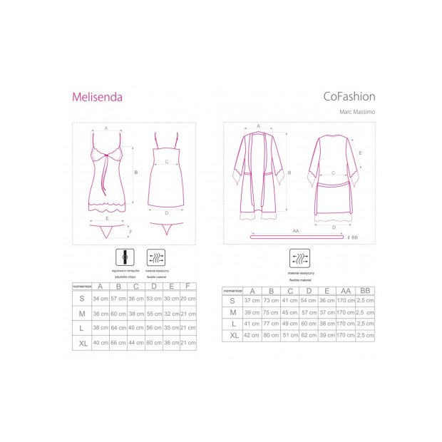 CoFashion Lingerie Melisenda chemise/peignoir schwarz