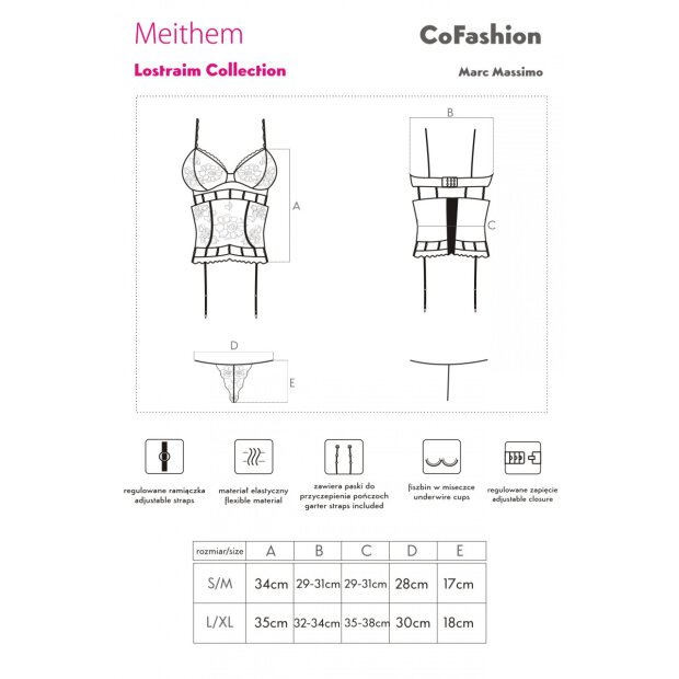 CoFashion Lingerie Meithem Strapscorsage schwarz
