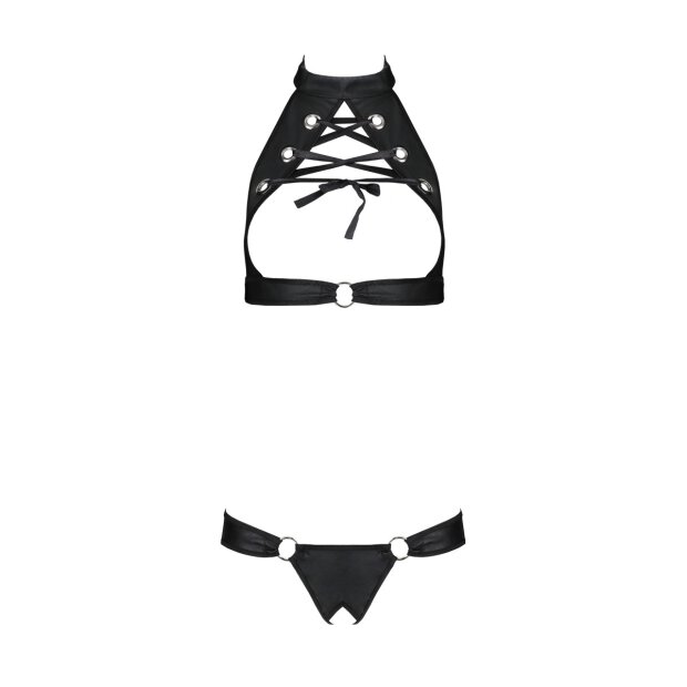 Passion Malwia 2pcs set with open bra black