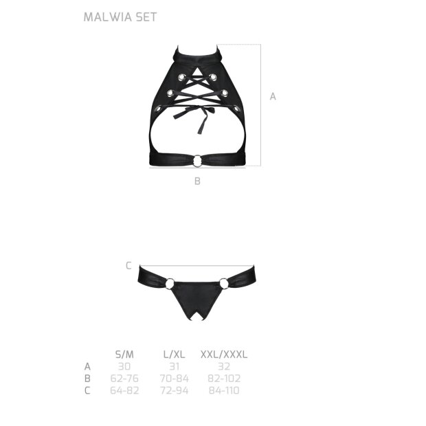 Passion Malwia 2pcs set with open bra black
