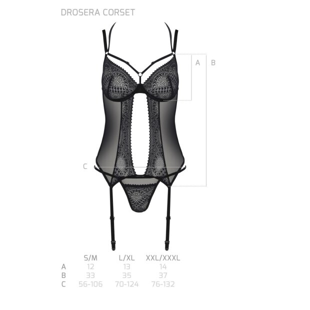 Passion ECO Drosera corset & thong black